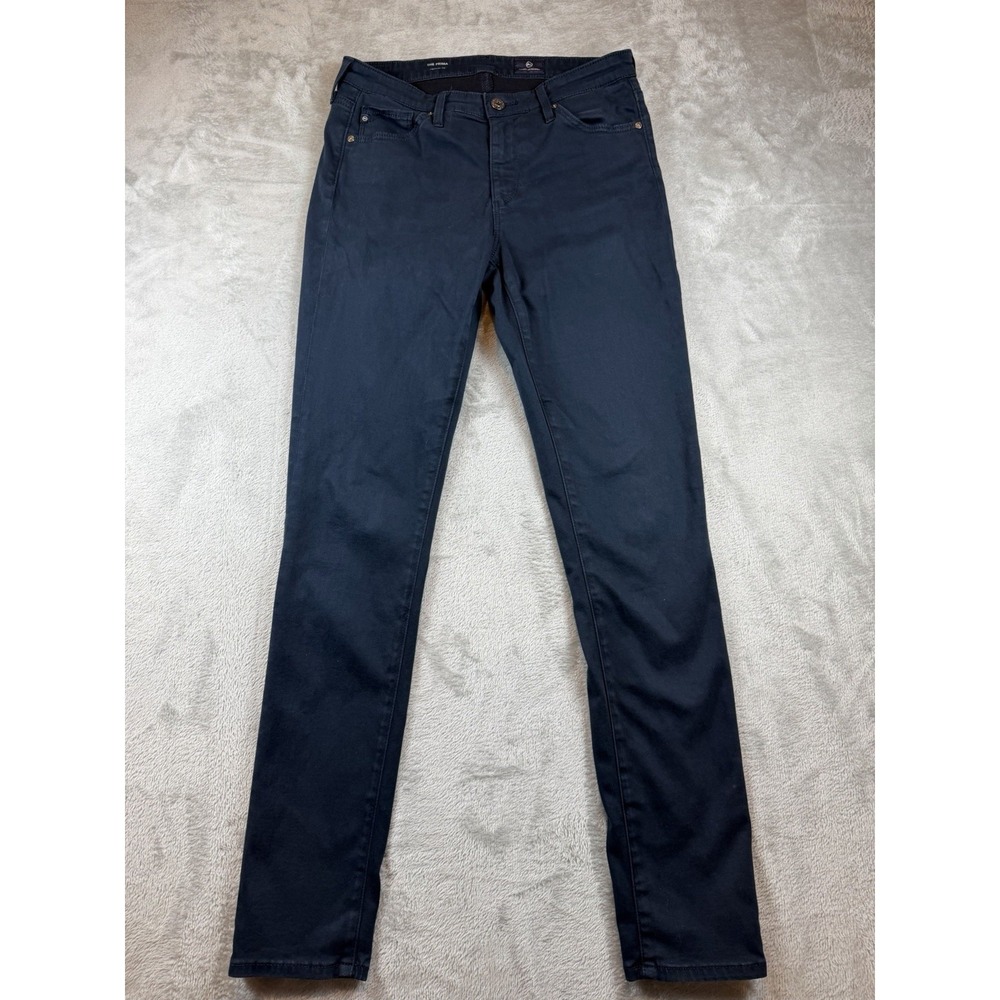 AG Adriano Goldschmied Pants Women's 27R Navy Twill The Prima  Cigarette Stretch